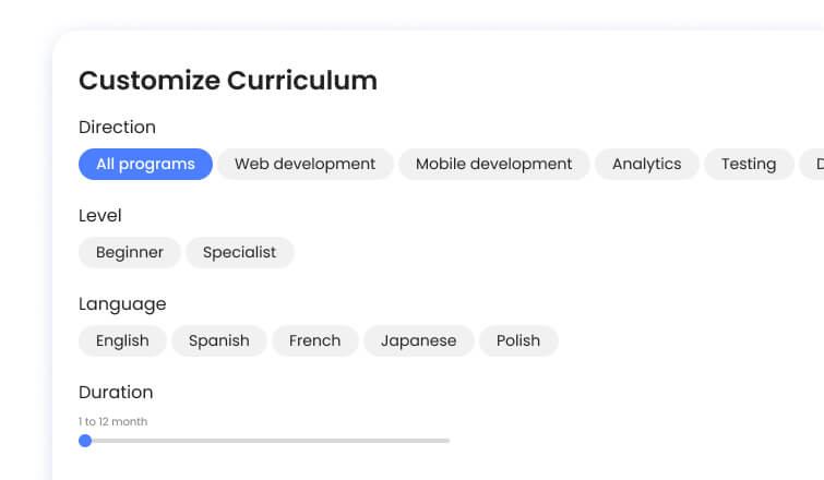 Customizable Curriculum for Standards Alignment